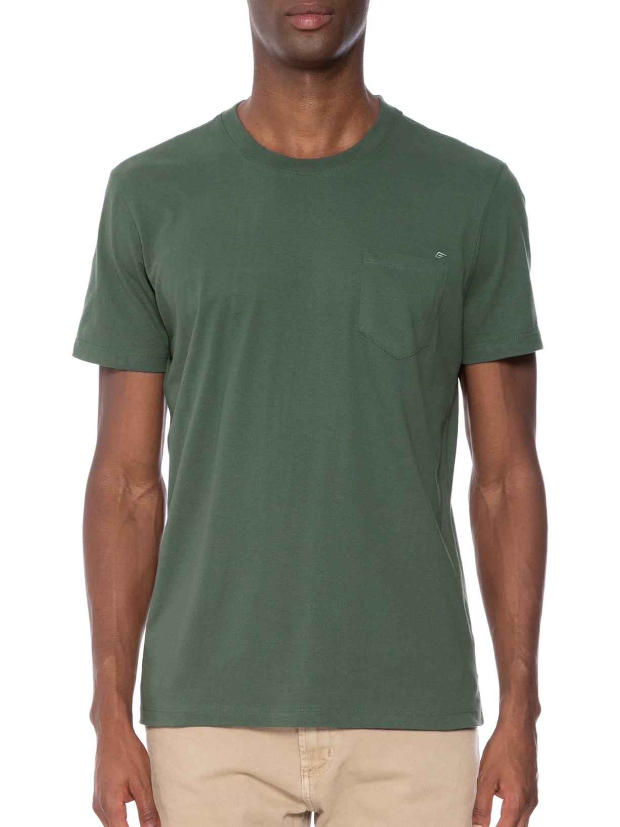 Camiseta Masculina Cotton Fine Easa Pocket Classic Verde Ellus
