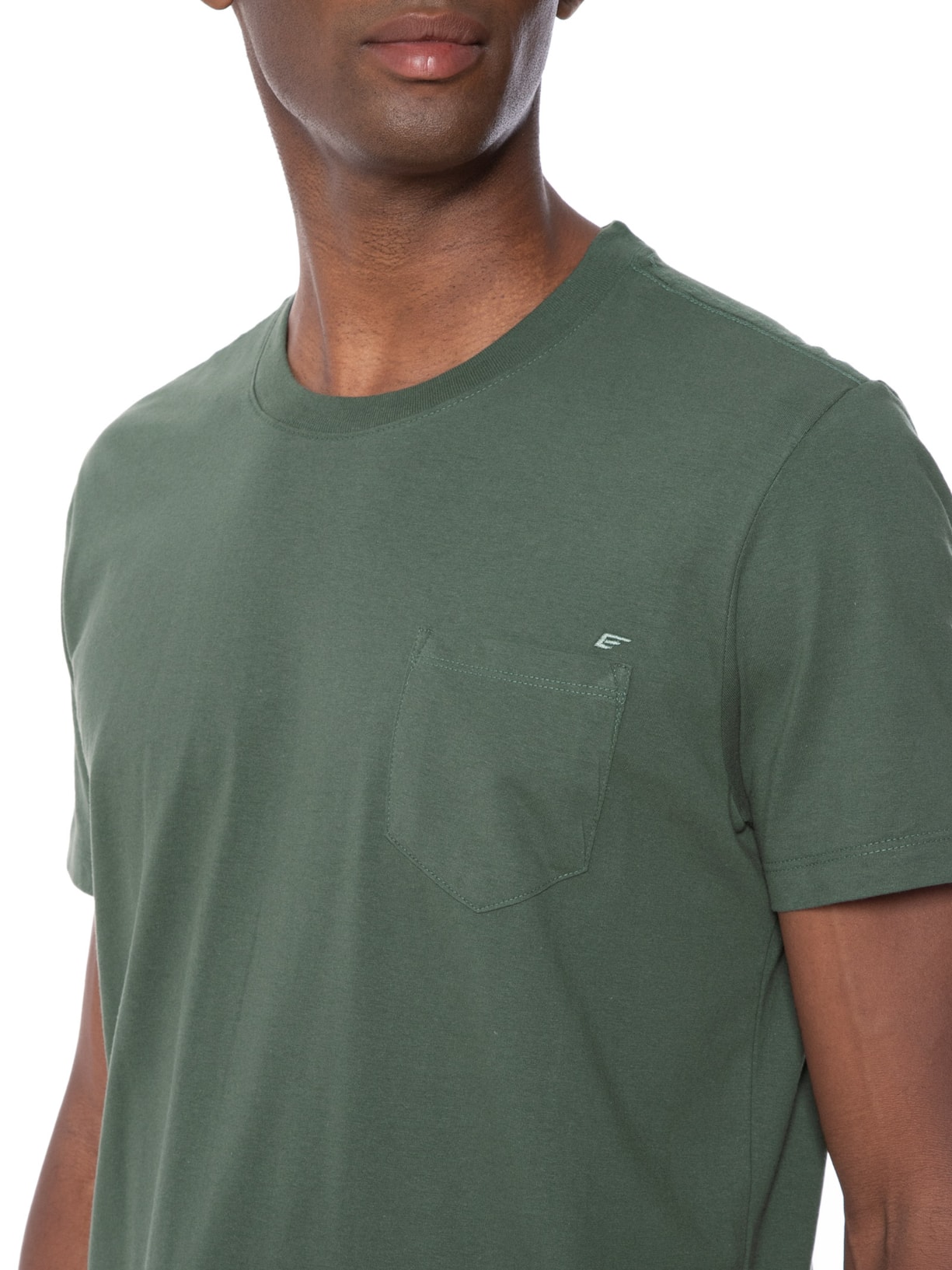 Camiseta Masculina Cotton Fine Easa Pocket Classic Verde Ellus