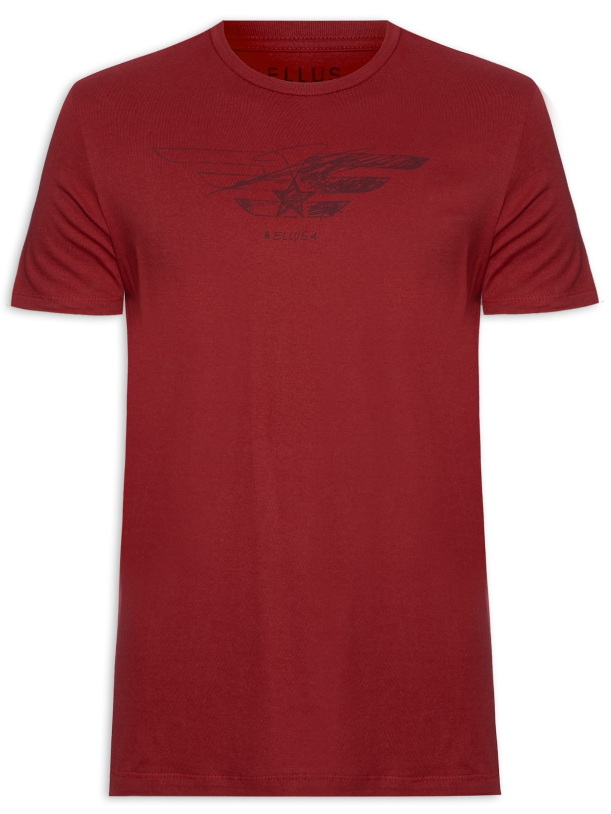 Camiseta Masculina Cotton Fine Easa Sketch Classic - Vermelho