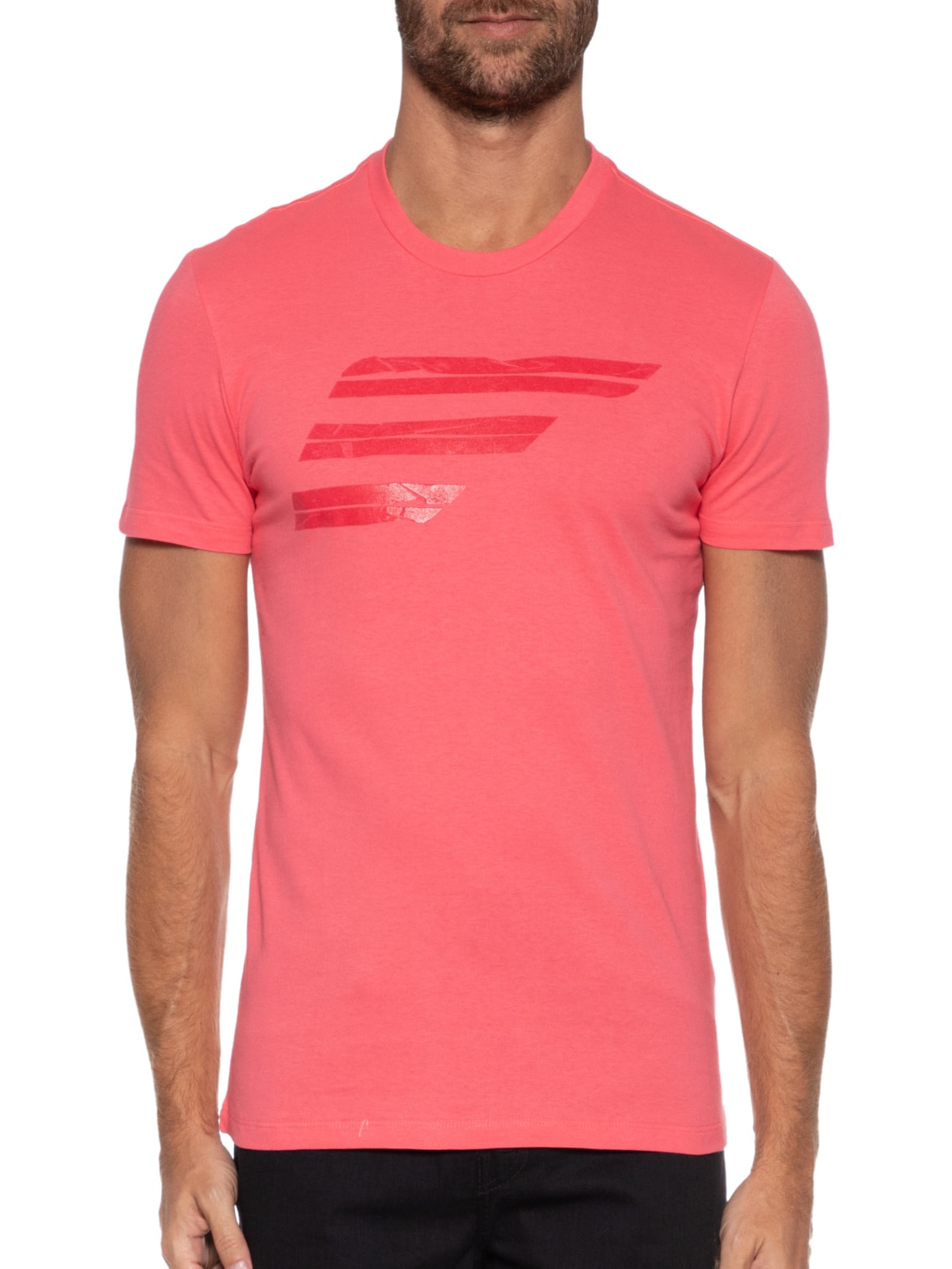 Camiseta Masculina Cotton Fine Easa Tape Classic Manga Curta Vermelho Ellus