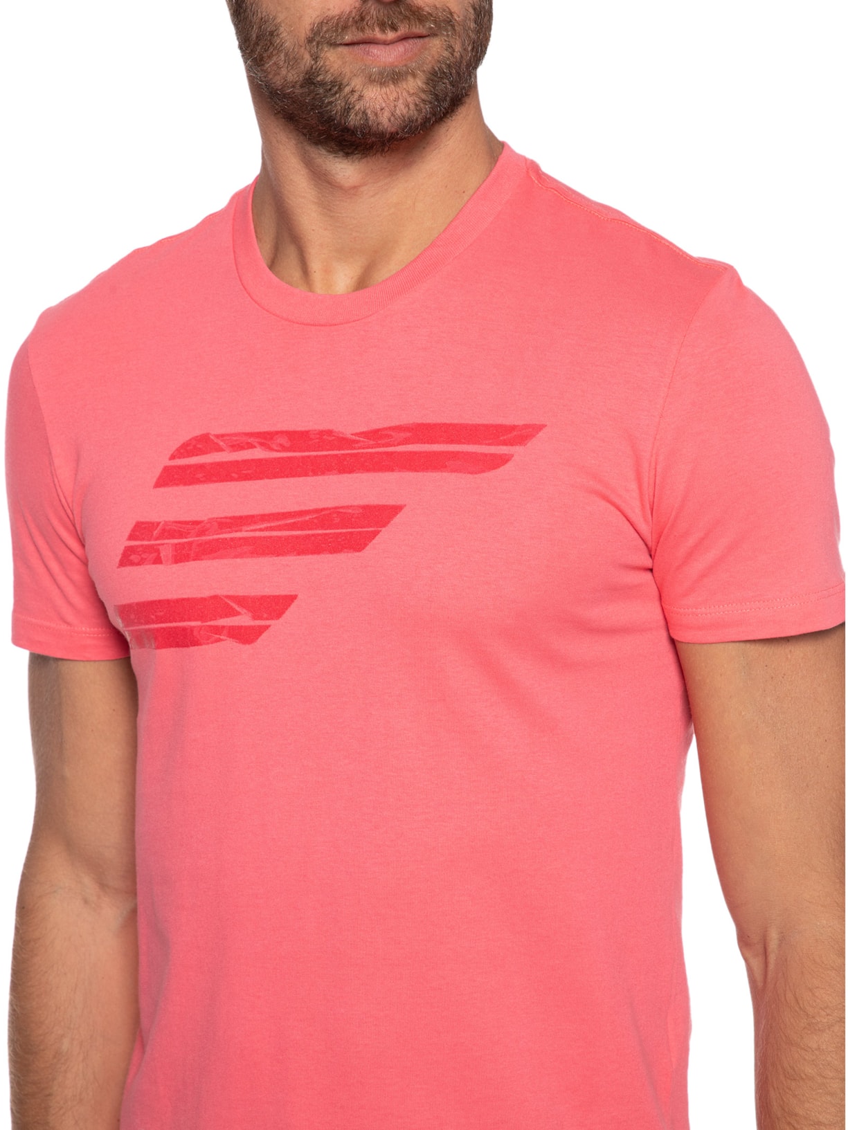 Camiseta Masculina Cotton Fine Easa Tape Classic Manga Curta Vermelho Ellus