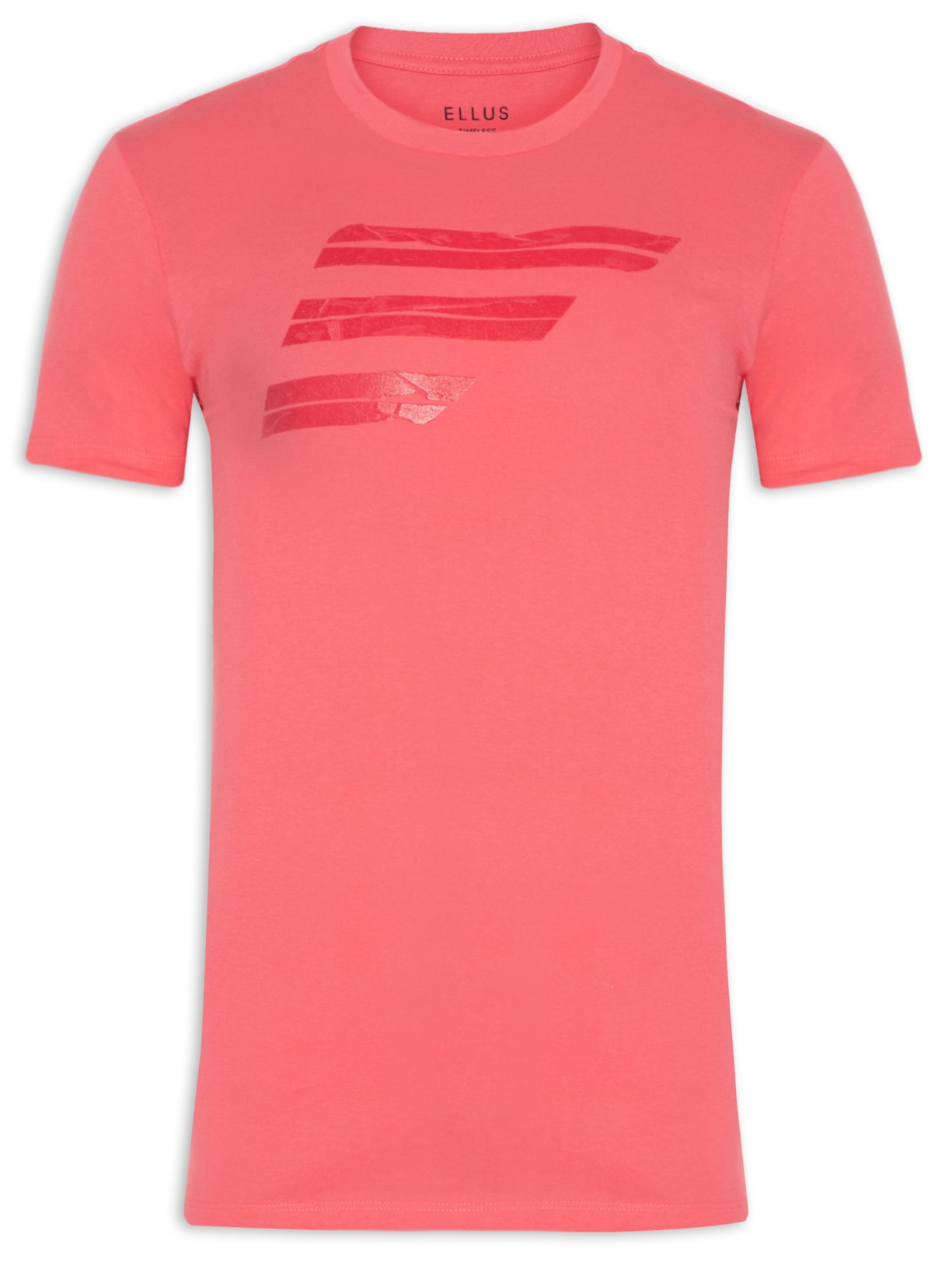 Camiseta Masculina Cotton Fine Easa Tape Classic Manga Curta Vermelho Ellus