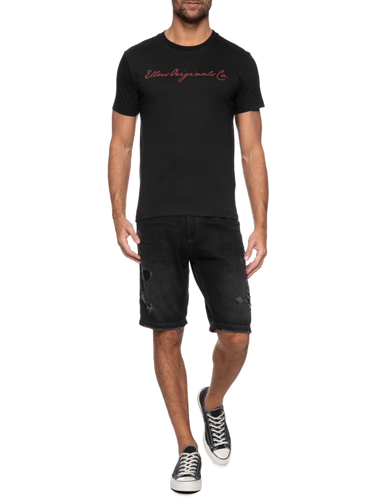 Camiseta Masculina Cotton Fine Ellus Orig Classic Preto Ellus