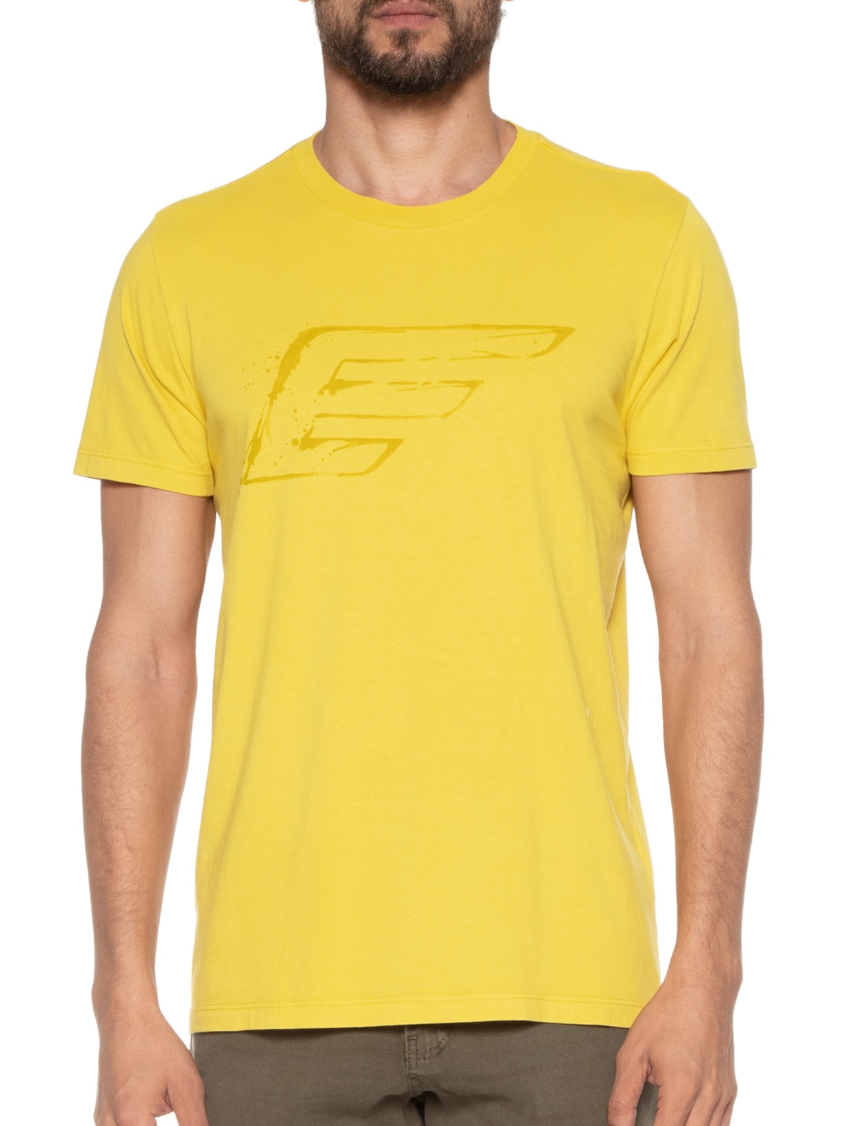 Camiseta Masculina Cotton Fine Maxi Easa Classic Manga Curta Amarelo Ellus