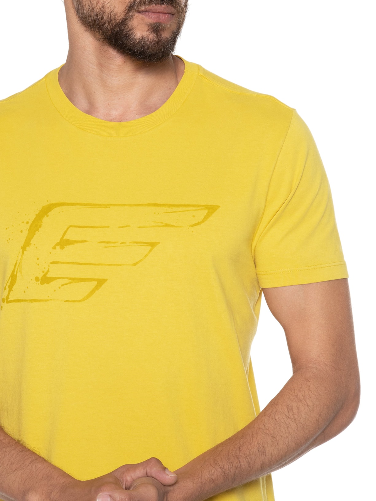 Camiseta Masculina Cotton Fine Maxi Easa Classic Manga Curta Amarelo Ellus