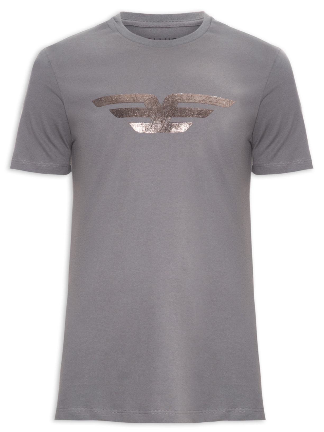 Camiseta Masculina Cotton Fine Maxi Easa Foil Classic Manga Curta - Cinza
