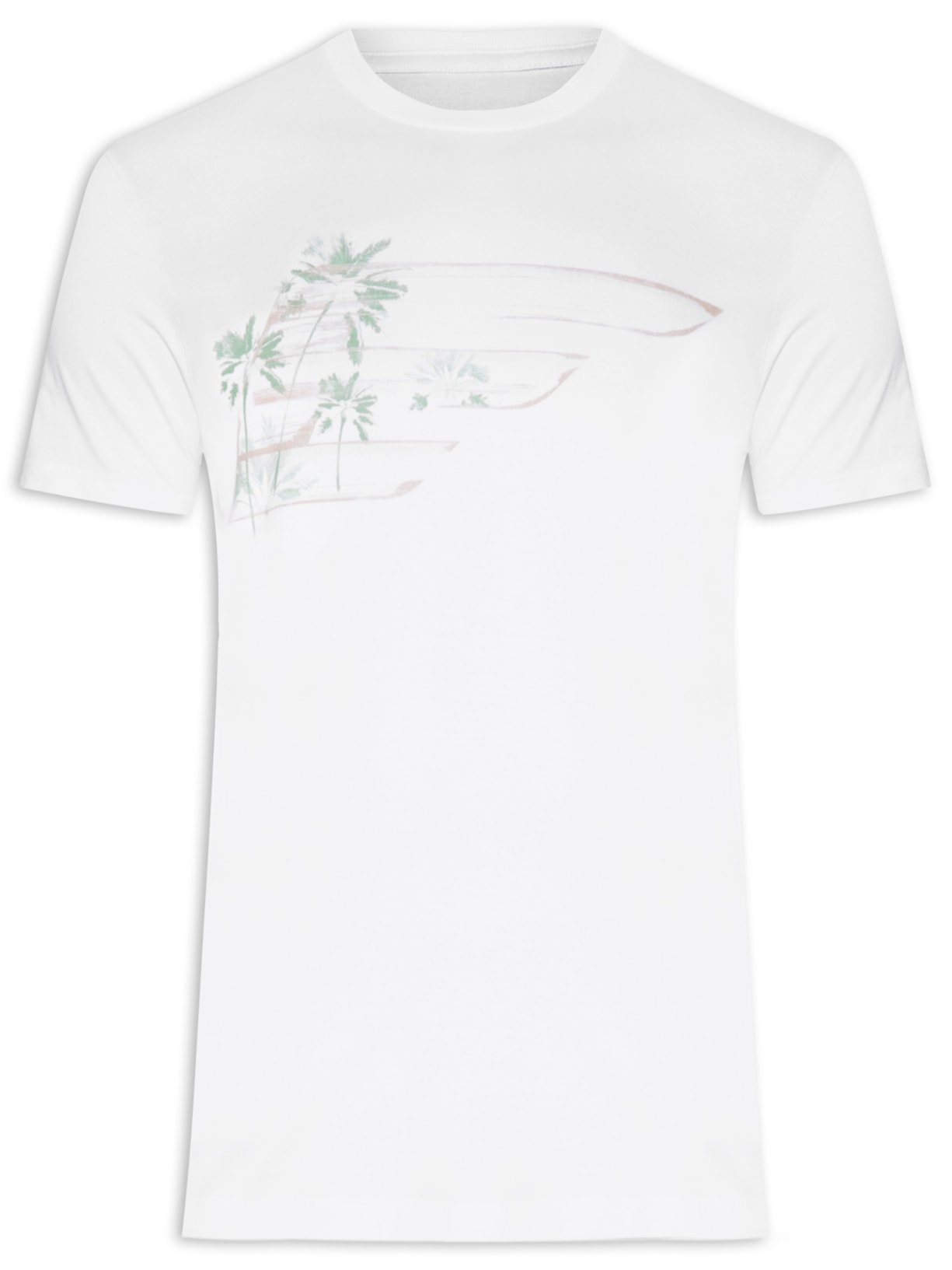Camiseta Masculina Cotton Fine Maxi Easa Trees Classic Mc - Branco