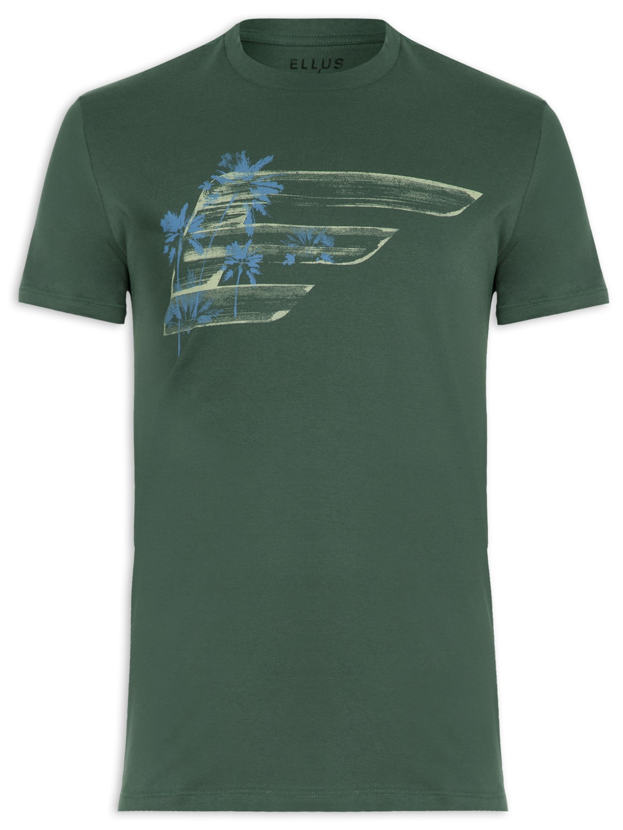 Camiseta Masculina Cotton Fine Maxi Easa Trees Classic Verde Ellus
