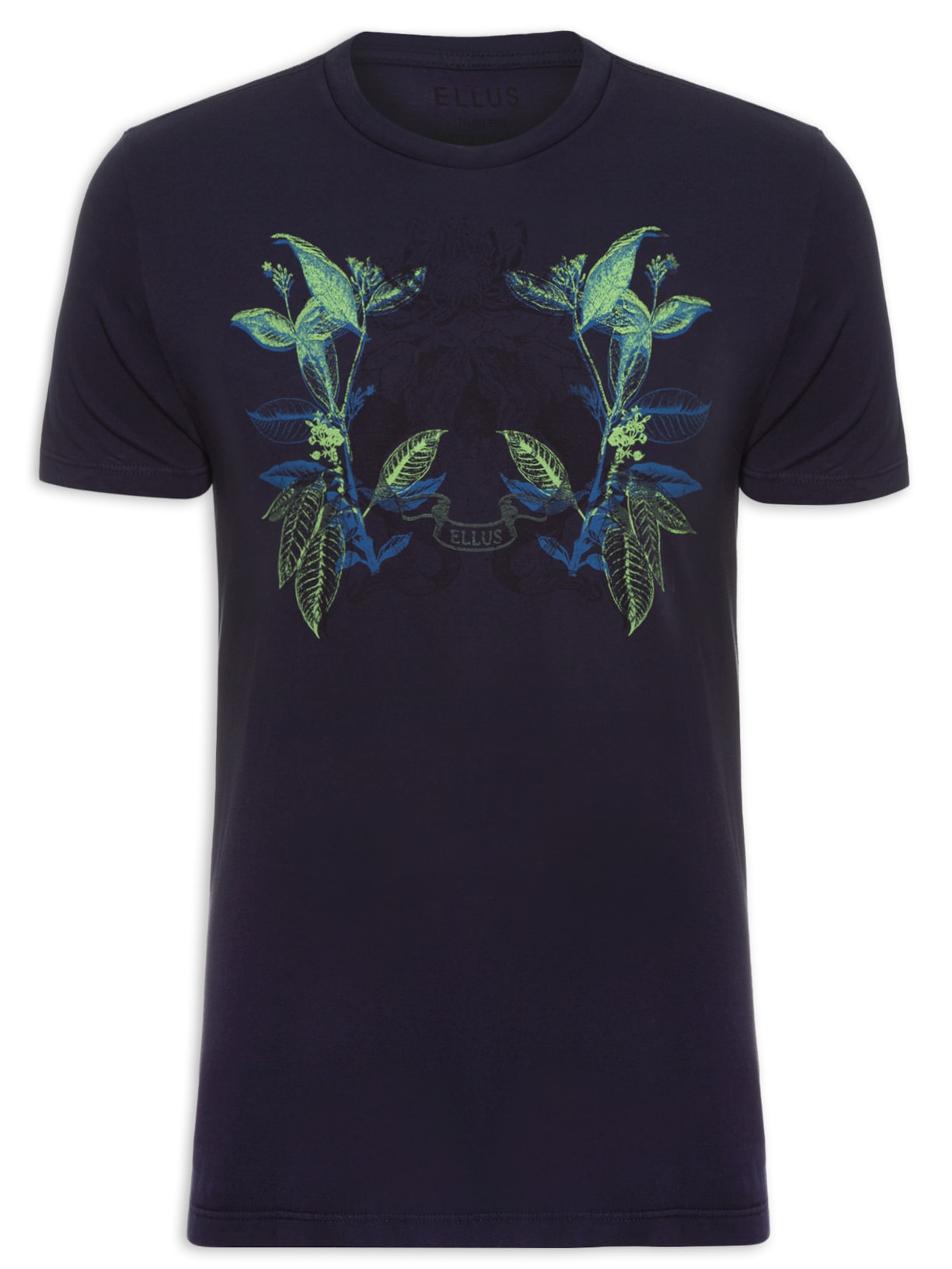 Camiseta Masculina Cotton Fine Mermaid Fluor Classic Manga Curta - Azul