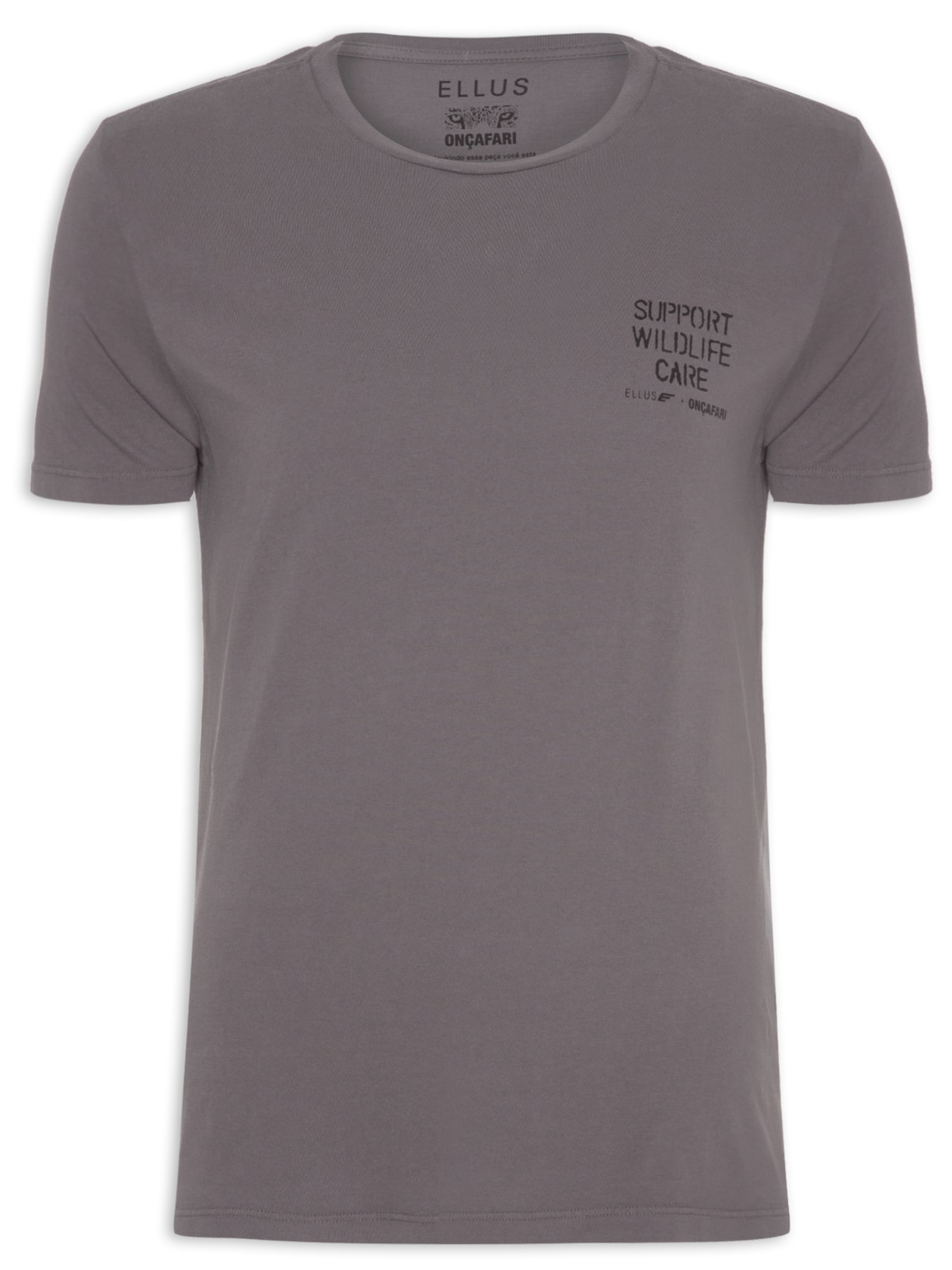 Camiseta Masculina Cotton Fine Oncafari Claw Classic Manga Curta - Cinza