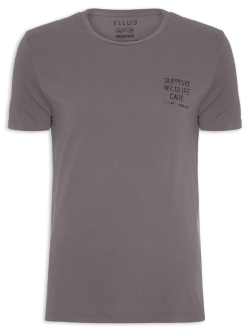 Camiseta Masculina Cotton Fine Oncafari Claw Classic Manga Curta - Cinza