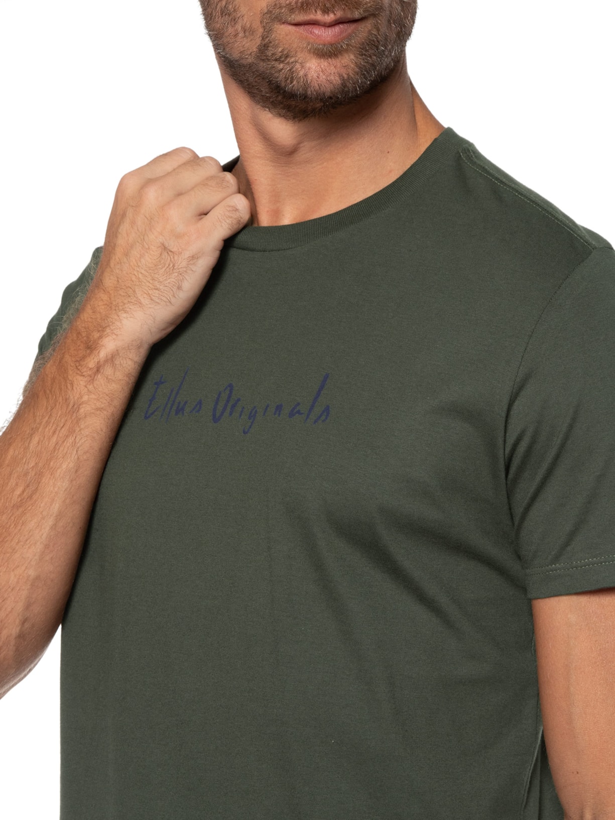 Camiseta Masculina Cotton Fine Originals Classic Manga Curta Verde Ellus