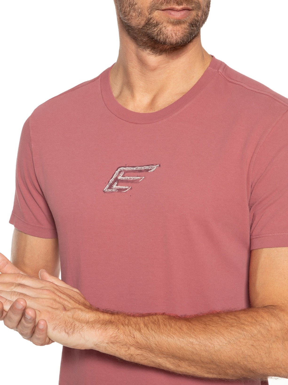 Camiseta Masculina Cotton Fine Paint Classic Manga Curta Rosa Ellus