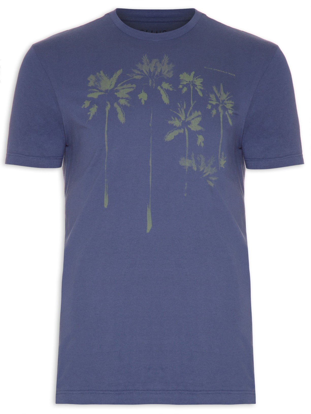 Camiseta Masculina Cotton Fine Paited Trees Classic - Azul