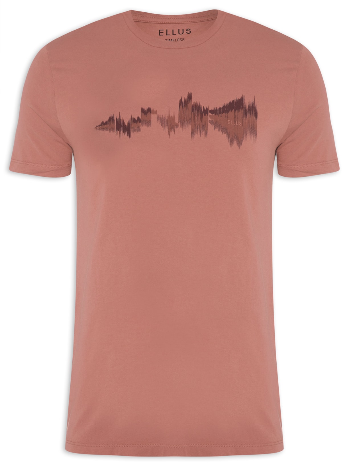 Camiseta Masculina Cotton Fine Sound Wave Strip Classic Manga Curta - Rosa