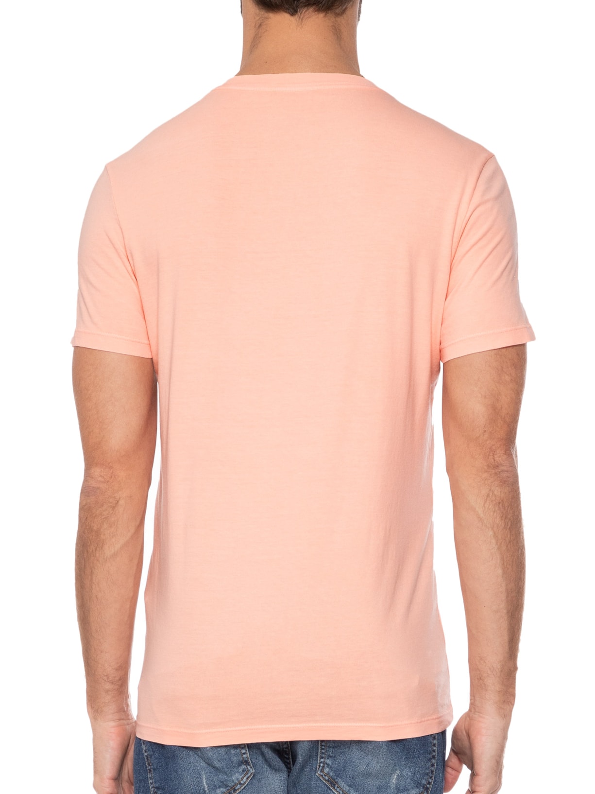 Camiseta Masculina Cotton Fine Summer Neon Classic Manga Curta Laranja Ellus