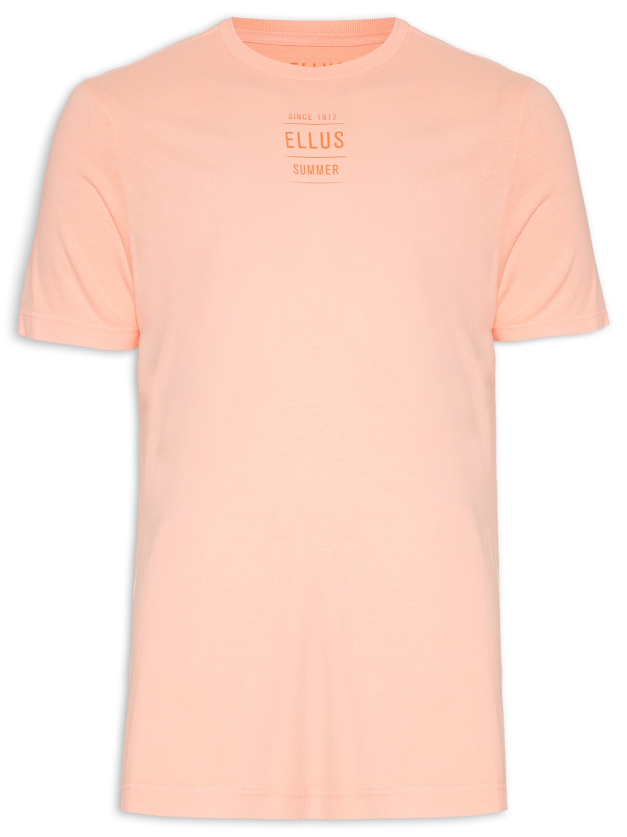 Camiseta Masculina Cotton Fine Summer Neon Classic Manga Curta Laranja Ellus