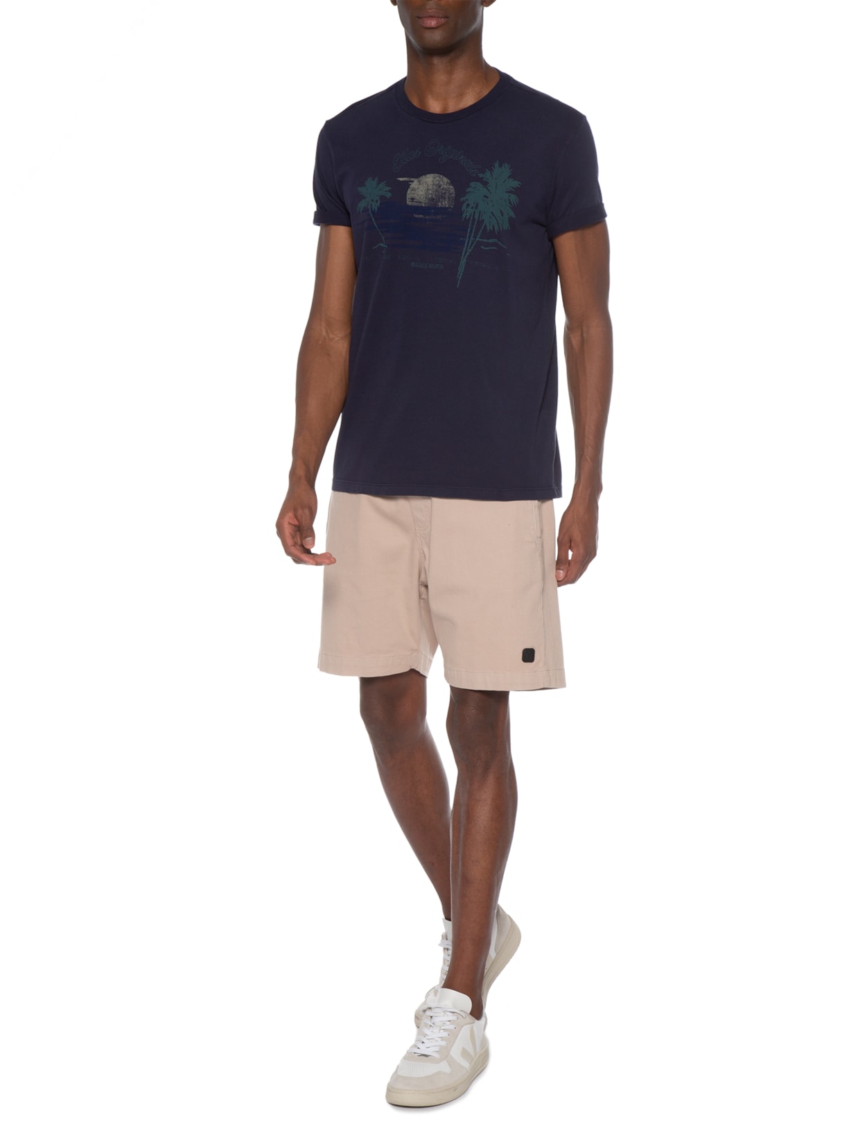 Camiseta Masculina Cotton Fine Sunset Classic Azul Ellus