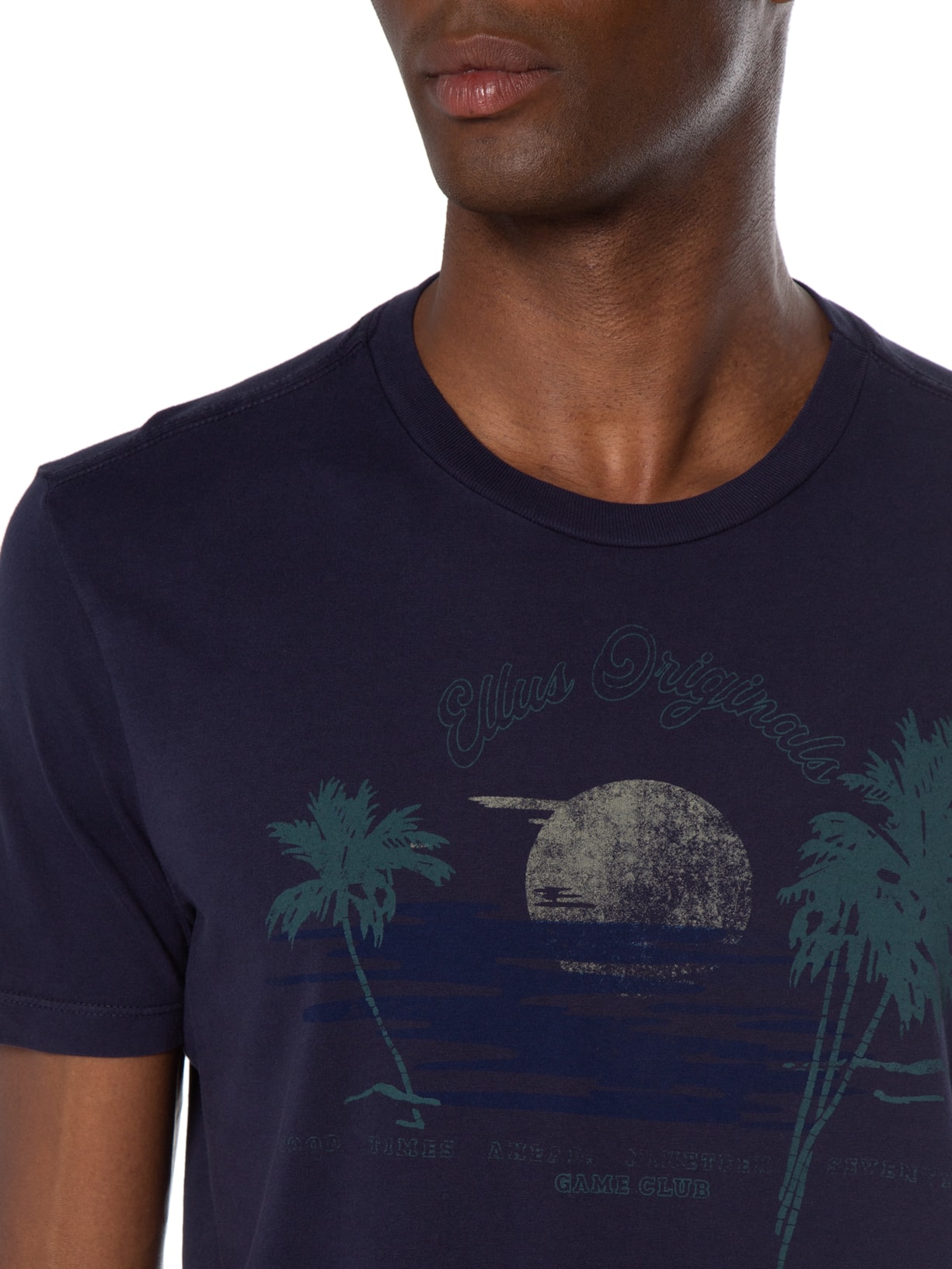 Camiseta Masculina Cotton Fine Sunset Classic Azul Ellus