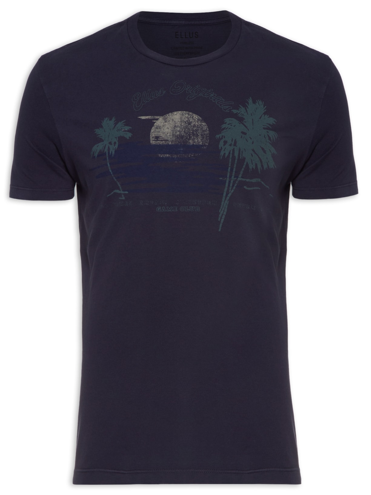 Camiseta Masculina Cotton Fine Sunset Classic Azul Ellus