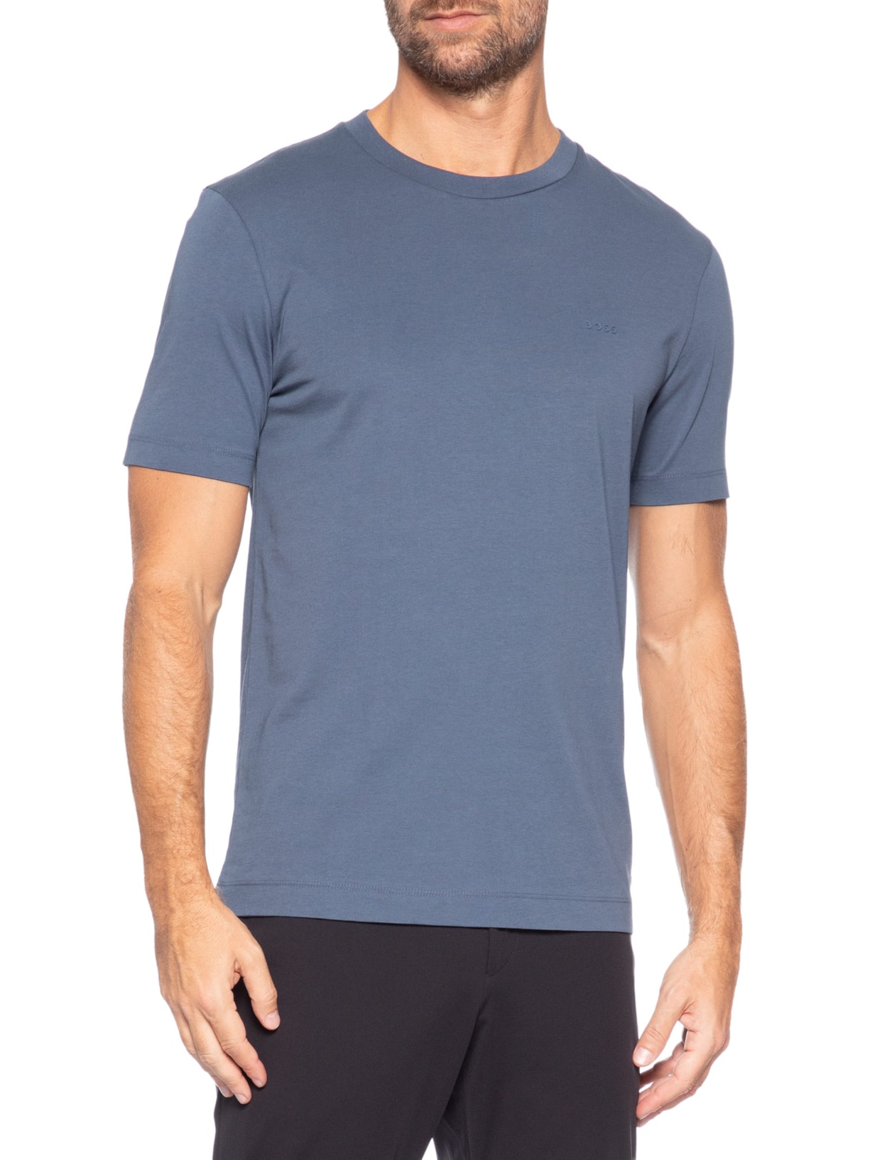 Camiseta Masculina Cotton Jersey Crew Neck Thompson 01 Azul Boss