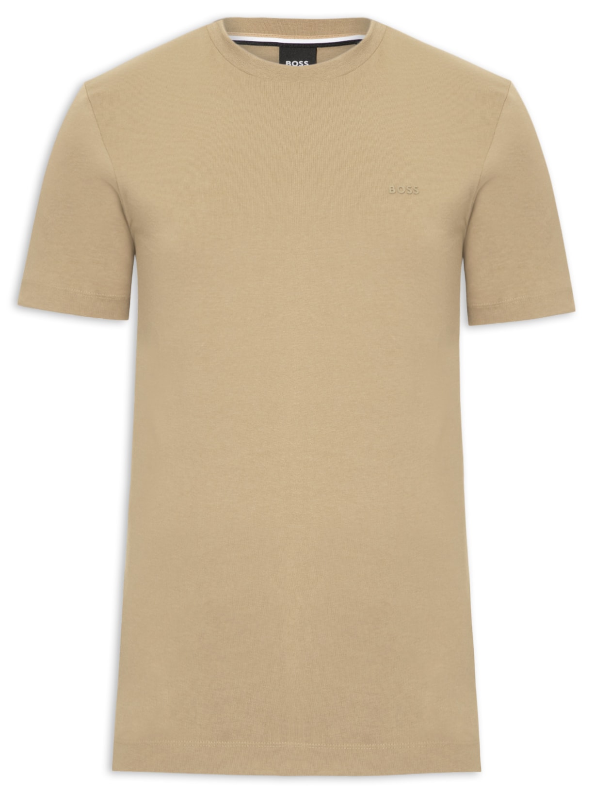 Camiseta Masculina Cotton Jersey Crew Neck Thompson Bege Boss