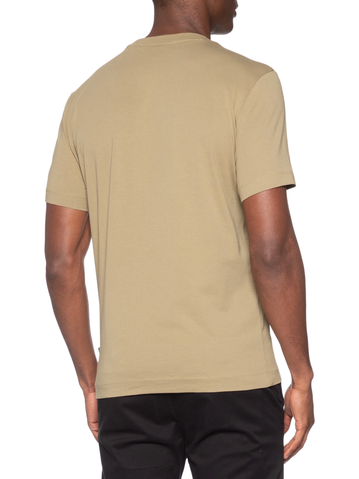 Camiseta Masculina Cotton Jersey Crew Neck Thompson Bege Boss