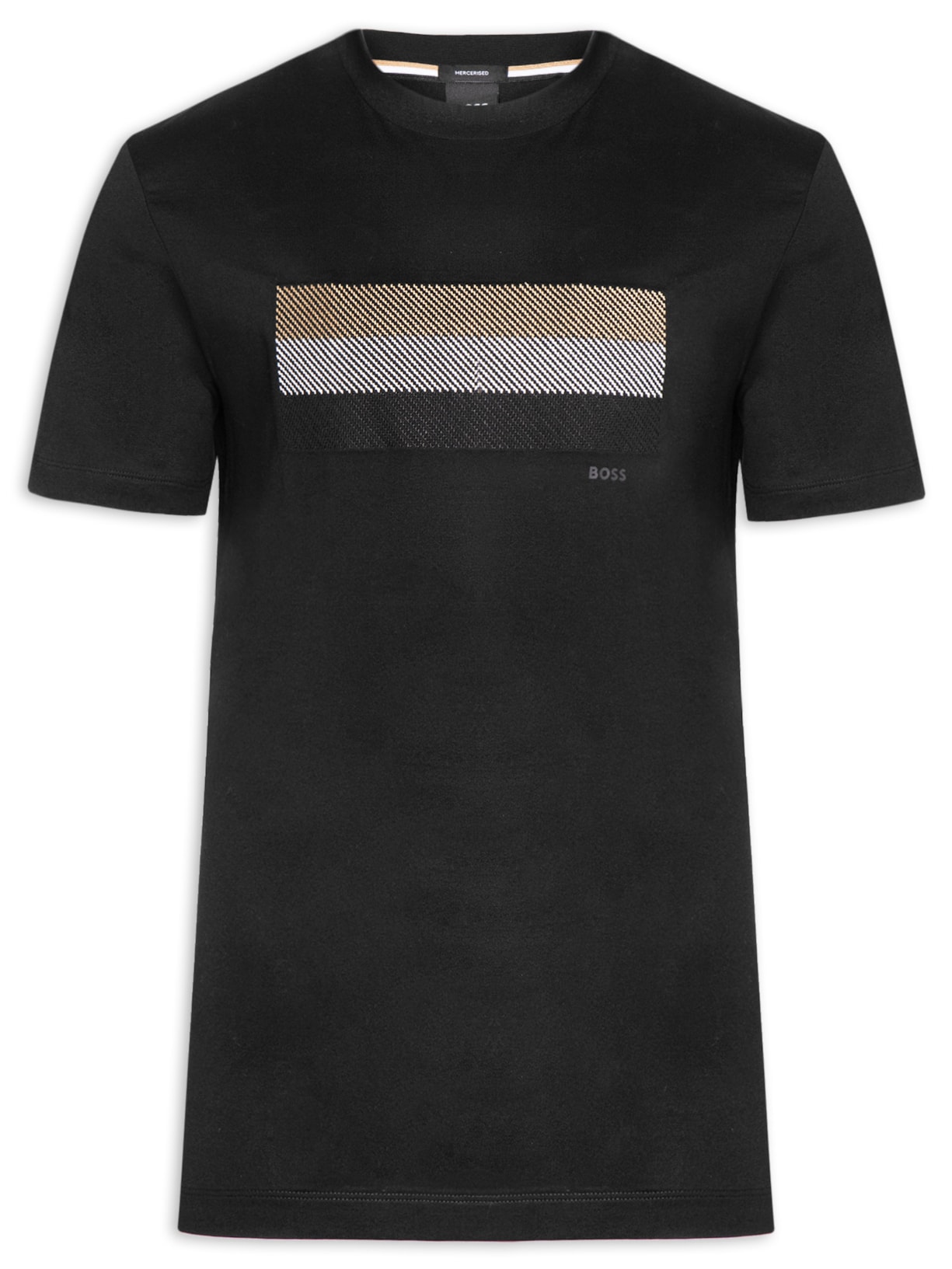 Camiseta Masculina Cotton Jersey Stripe Artwork C-Taut 10 Preto Boss
