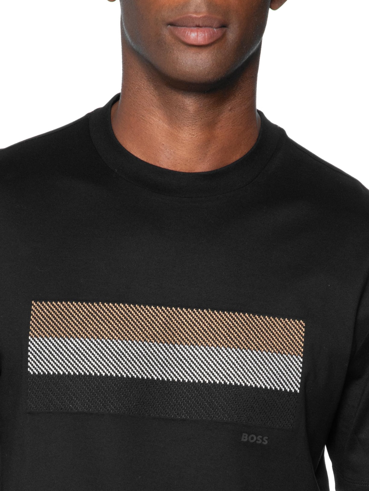 Camiseta Masculina Cotton Jersey Stripe Artwork C-Taut 10 Preto Boss