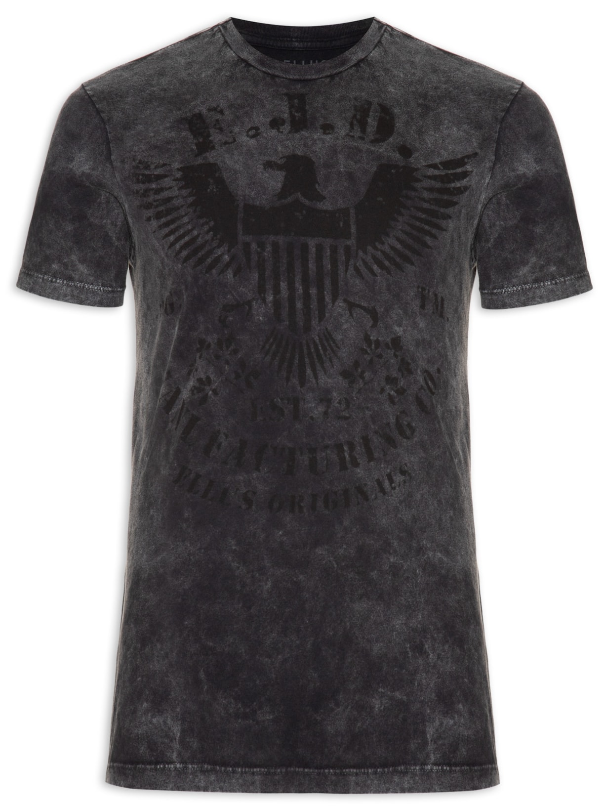 Camiseta Masculina Cotton Marble Coat Of Arms Classic Manga Curta - Preto