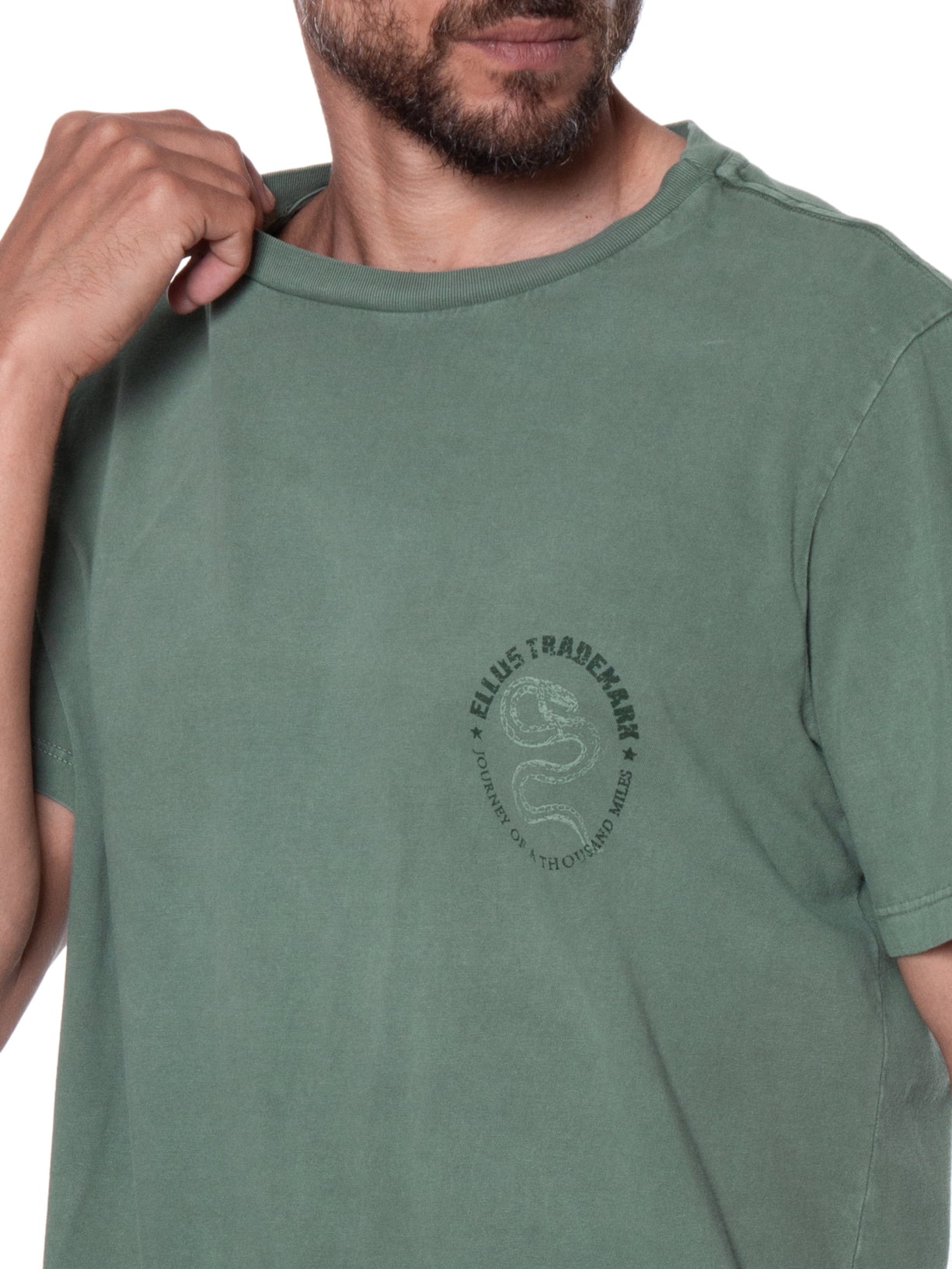 Camiseta Masculina Cotton Marble Journey Classic Verde Ellus