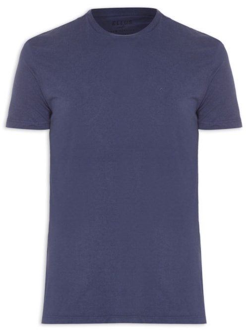 Camiseta Masculina Cotton Melange Easa Classic Manga Curta - Azul