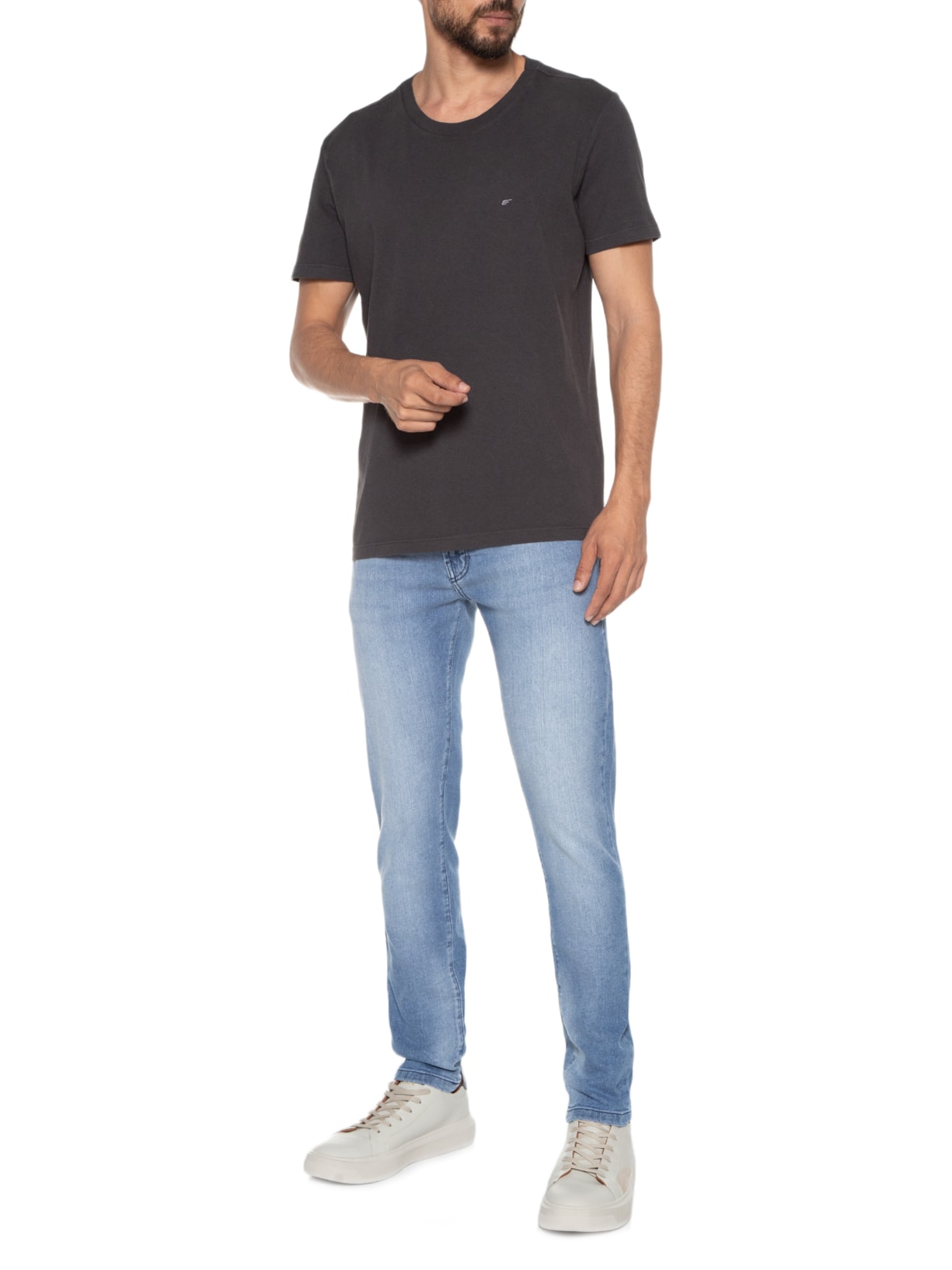 Camiseta Masculina Cotton Melange Easa Classic Manga Curta Preto Ellus