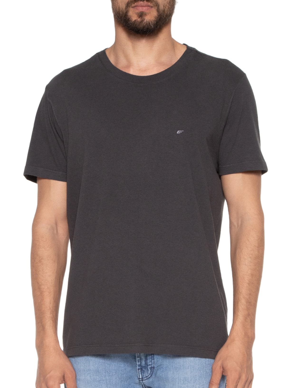 Camiseta Masculina Cotton Melange Easa Classic Manga Curta Preto Ellus