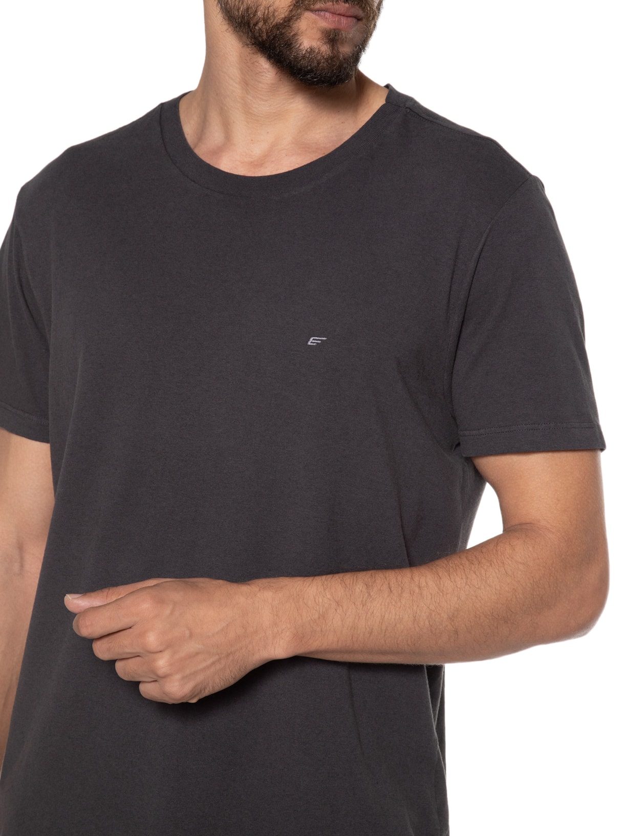 Camiseta Masculina Cotton Melange Easa Classic Manga Curta Preto Ellus