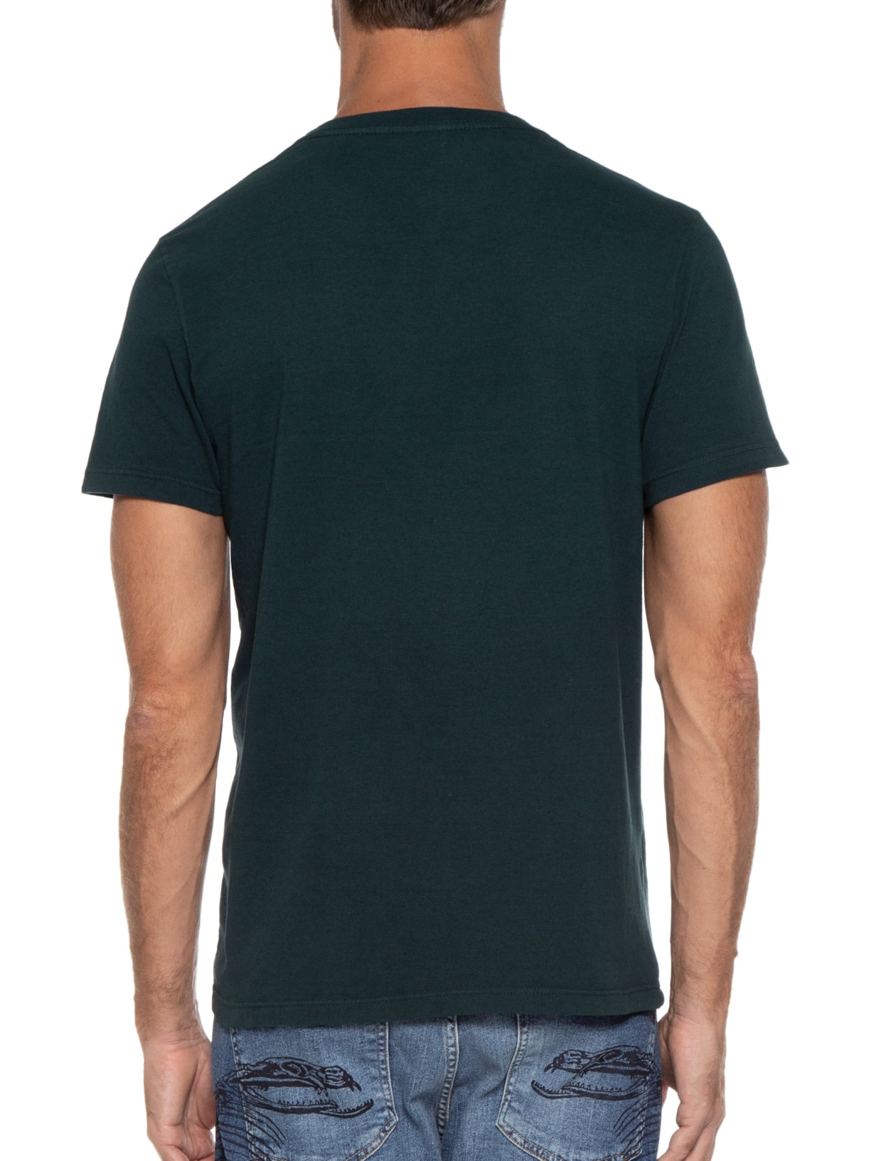 Camiseta Masculina Cotton Melange Easa Mirror Classic Manga Curta Verde Ellus