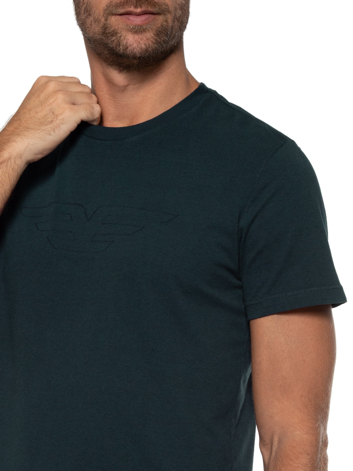 Camiseta Masculina Cotton Melange Easa Mirror Classic Manga Curta Verde Ellus