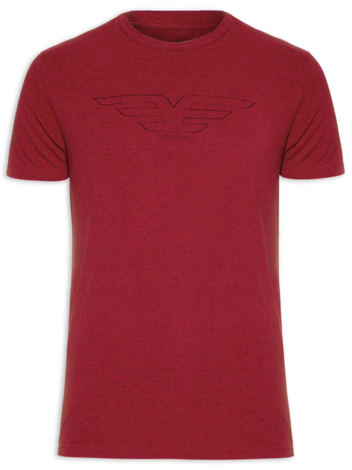 Camiseta Masculina Cotton Melange Easa Mirror Classic Manga Curta - Vermelho