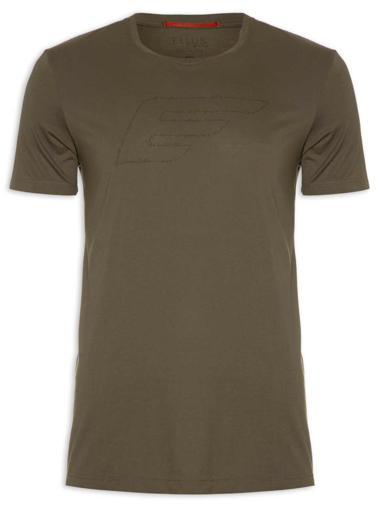 Camiseta Masculina Cotton Pima Maxi Easa Writen Classic Manga Curta - Marrom