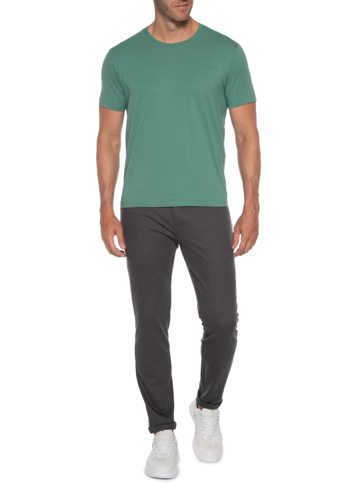 Camiseta Masculina Cotton Premium Decote Careca Verde Jab