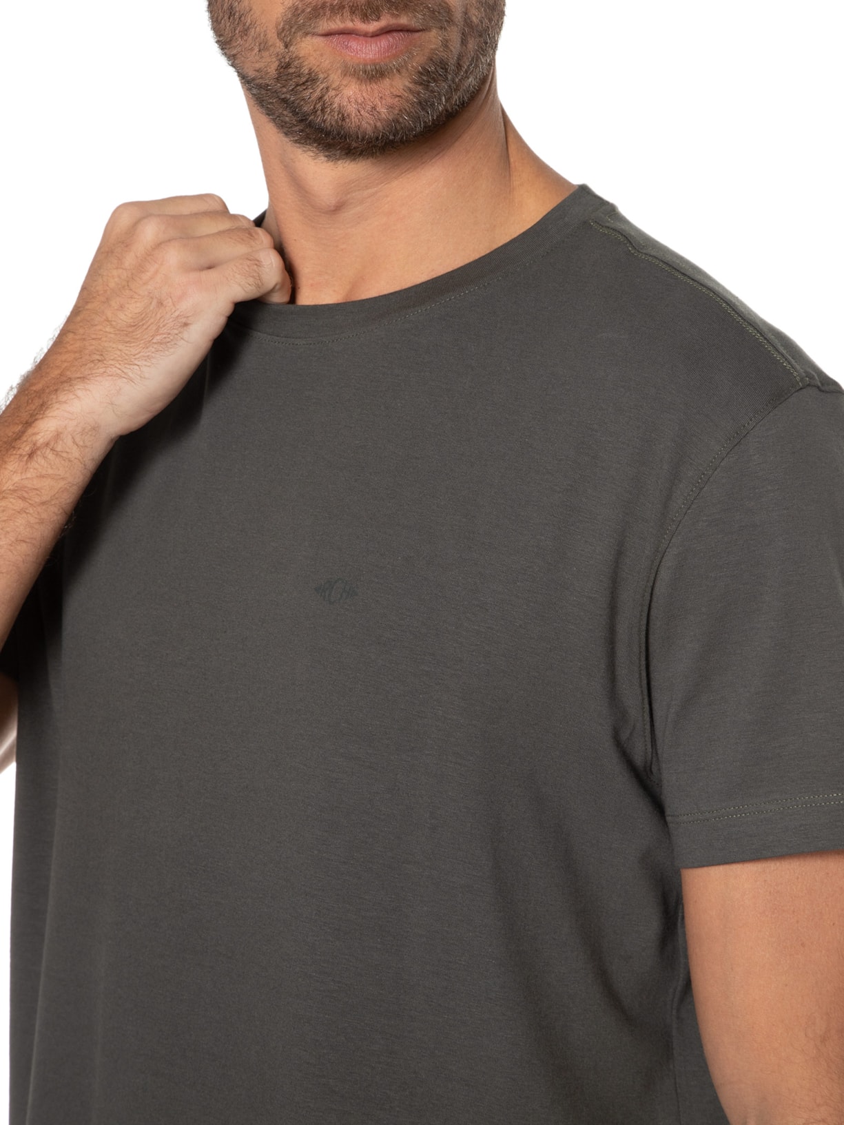 Camiseta Masculina Cotton Slim Basic Verde Richards