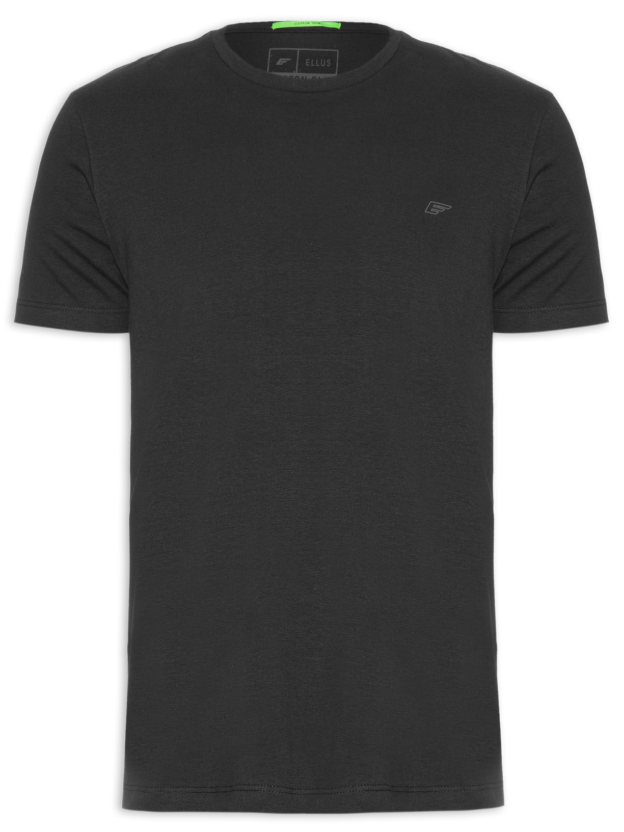 Camiseta Masculina Cotton Slim Easa Outline Classic Manga Curta - Preto