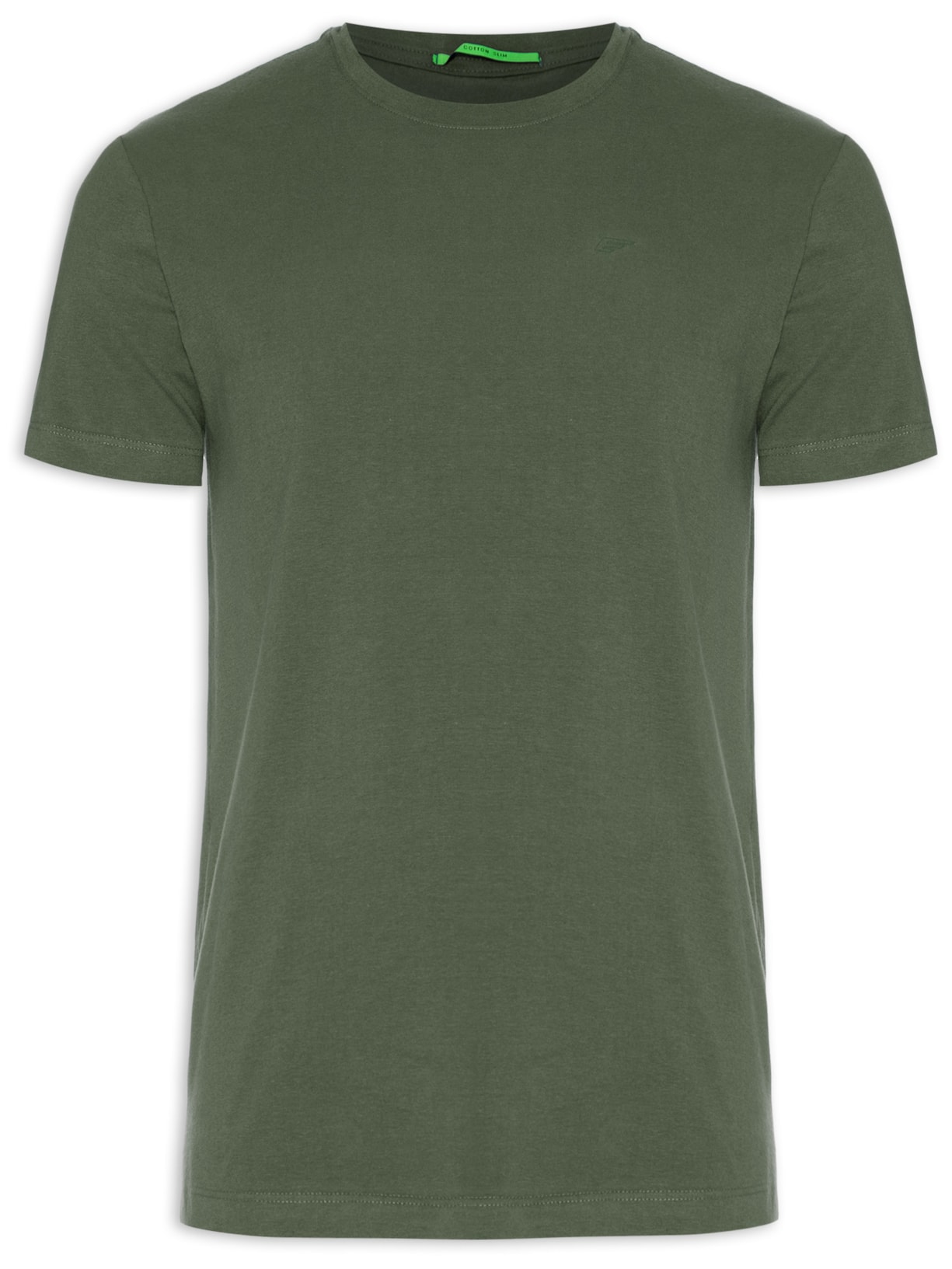 Camiseta Masculina Cotton Slim Easa Outline Classic Manga Curta - Verde