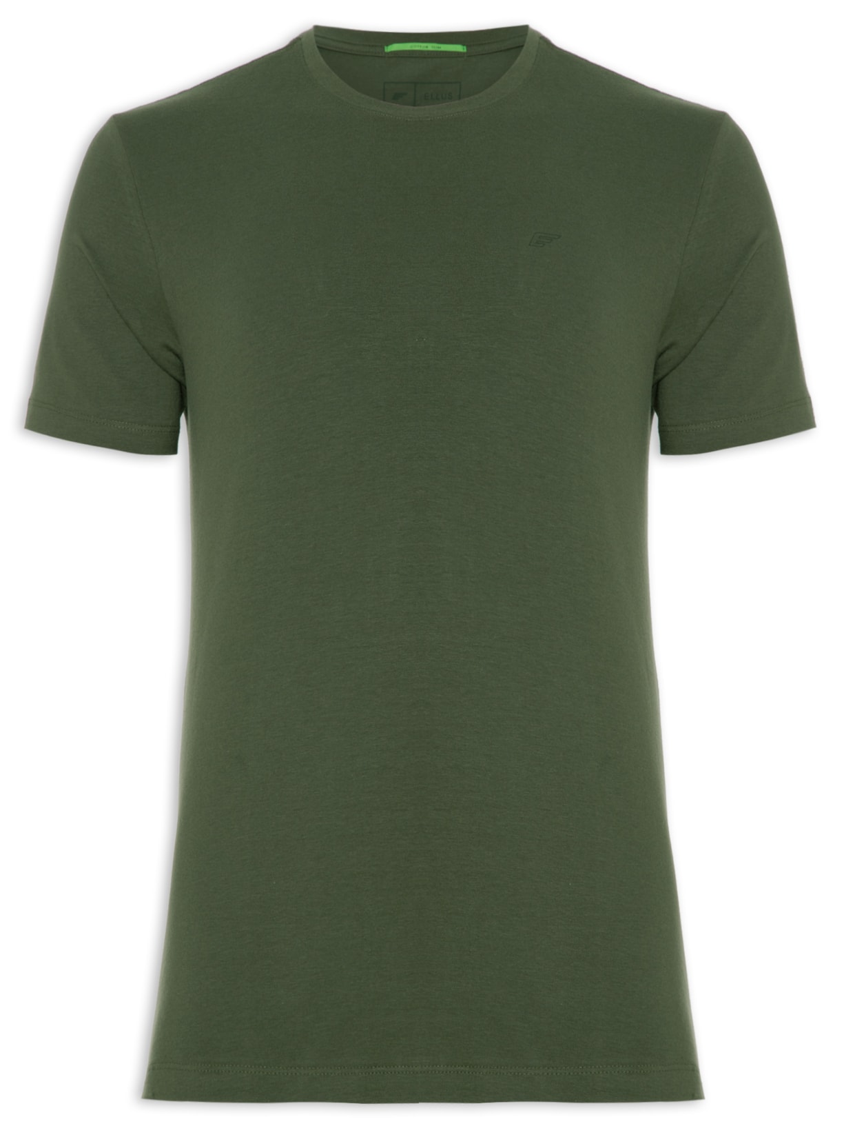 Camiseta Masculina Cotton Slim Easa Outline Classic Manga Curta - Verde