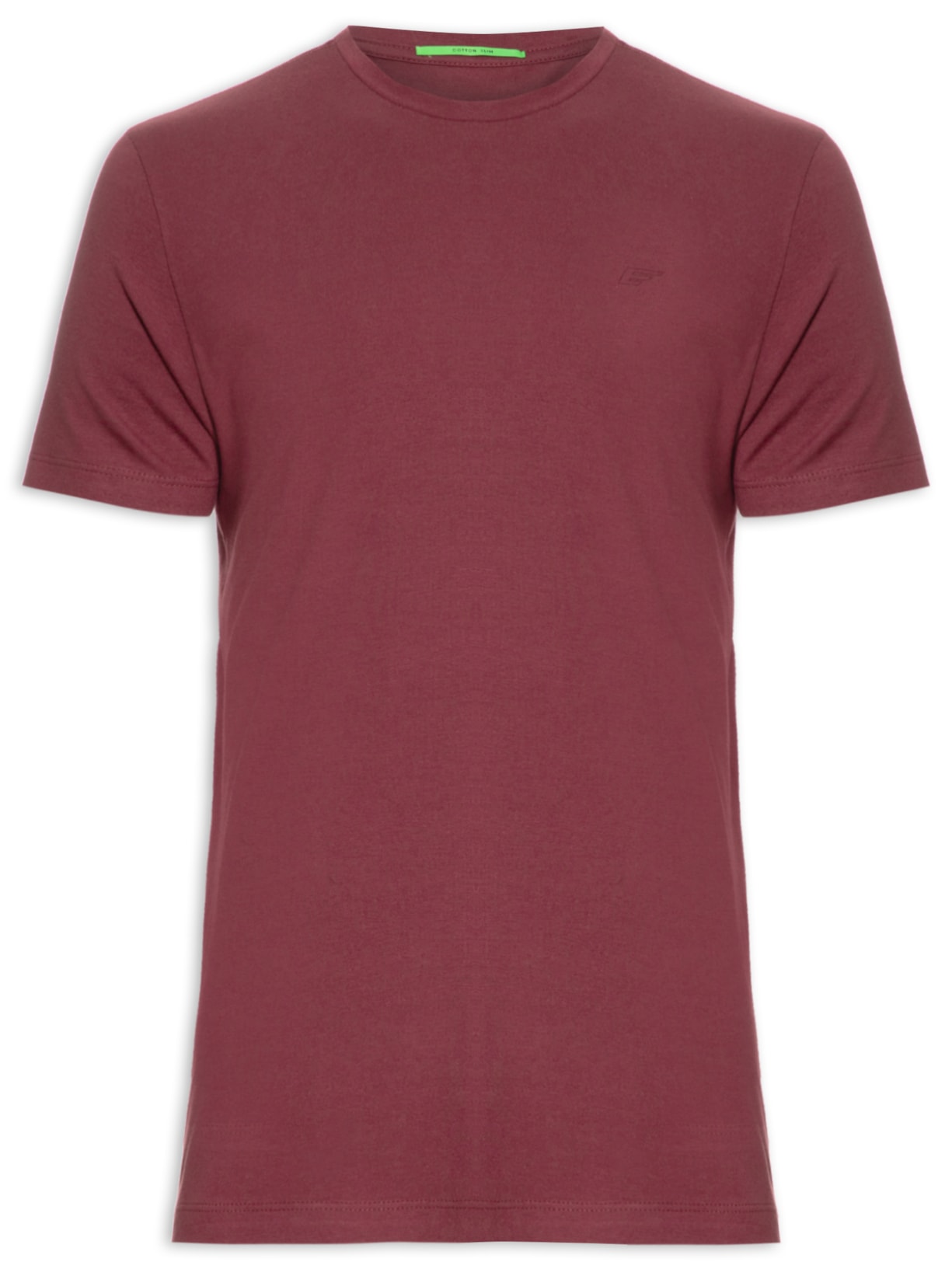 Camiseta Masculina Cotton Slim Easa Outline Classic Manga Curta - Vinho