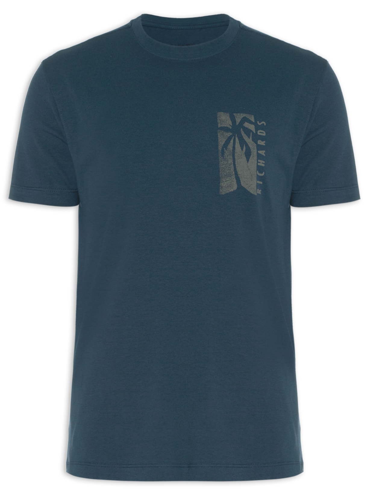Camiseta Masculina Cotton Slim Palm Shadow - Azul