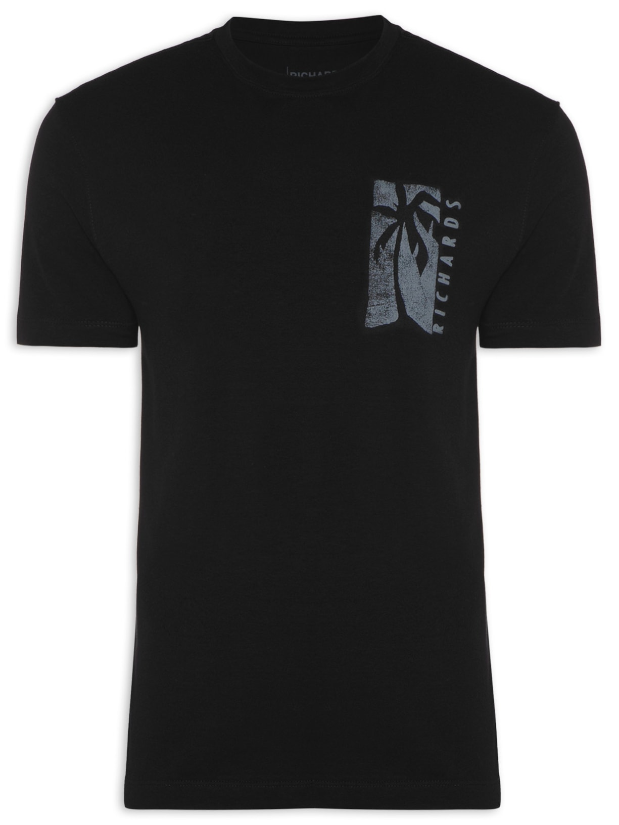 Camiseta Masculina Cotton Slim Palm Shadow - Preto