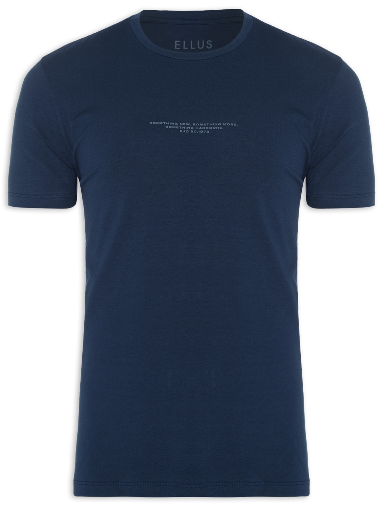 Camiseta Masculina Cotton Slim Something New Classic Manga Curta - Azul