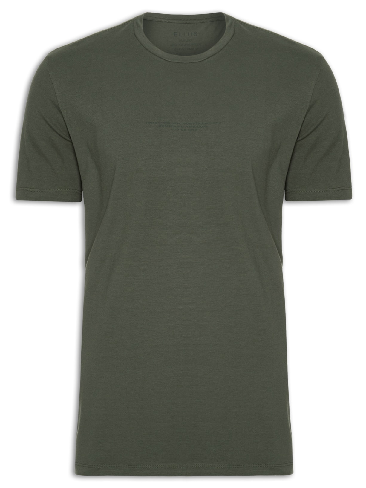 Camiseta Masculina Cotton Slim Something New Classic Manga Curta Verde Ellus
