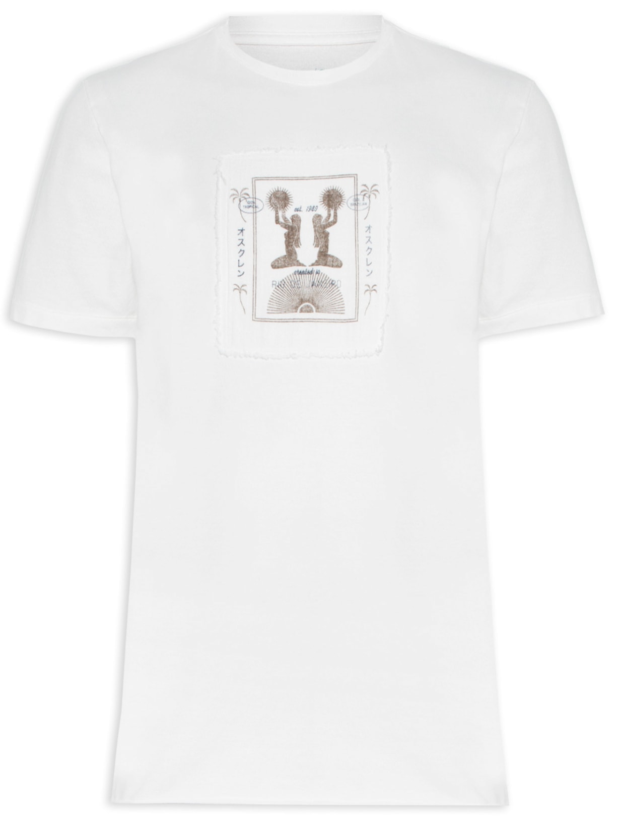 Camiseta Masculina Cotton Trace Manga Curta - Branco